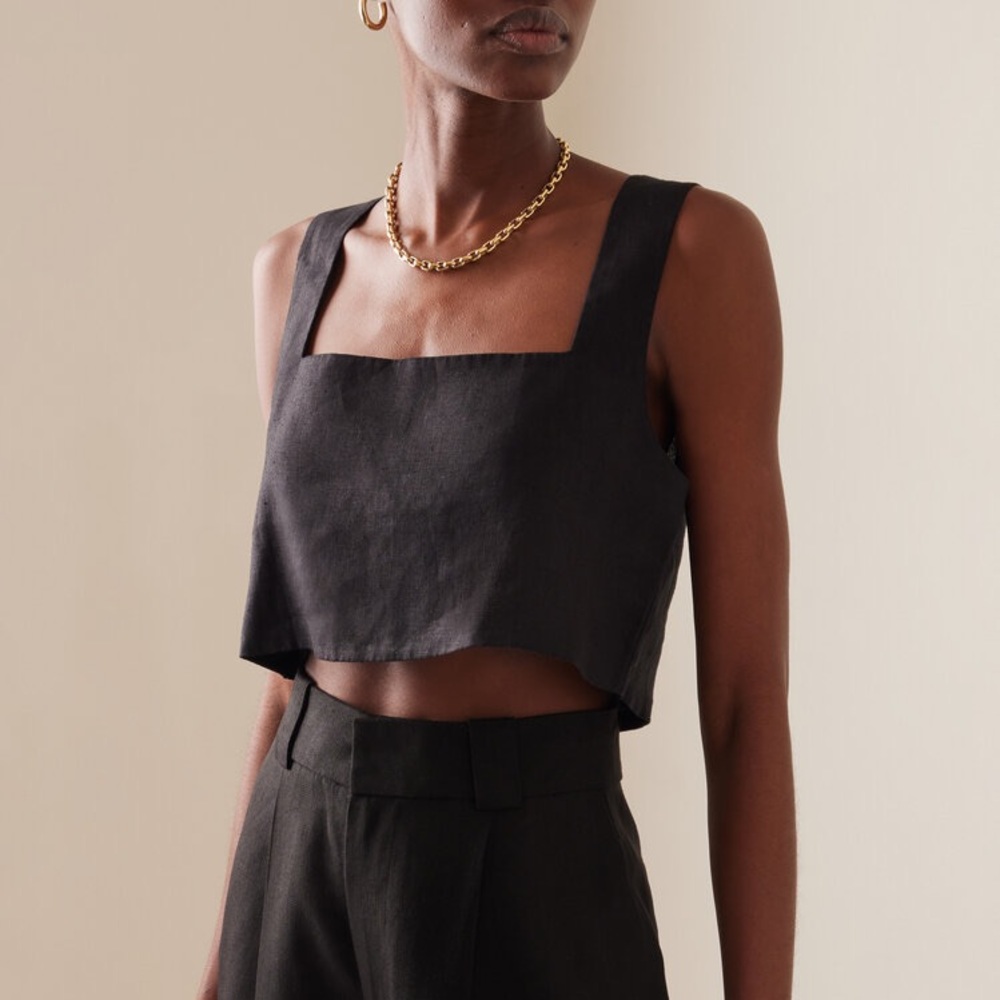 Posse Alice Linen Crop Top